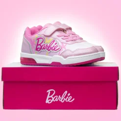 Kids Pink Iridescent Light Up Trainer*Barbie Fashion