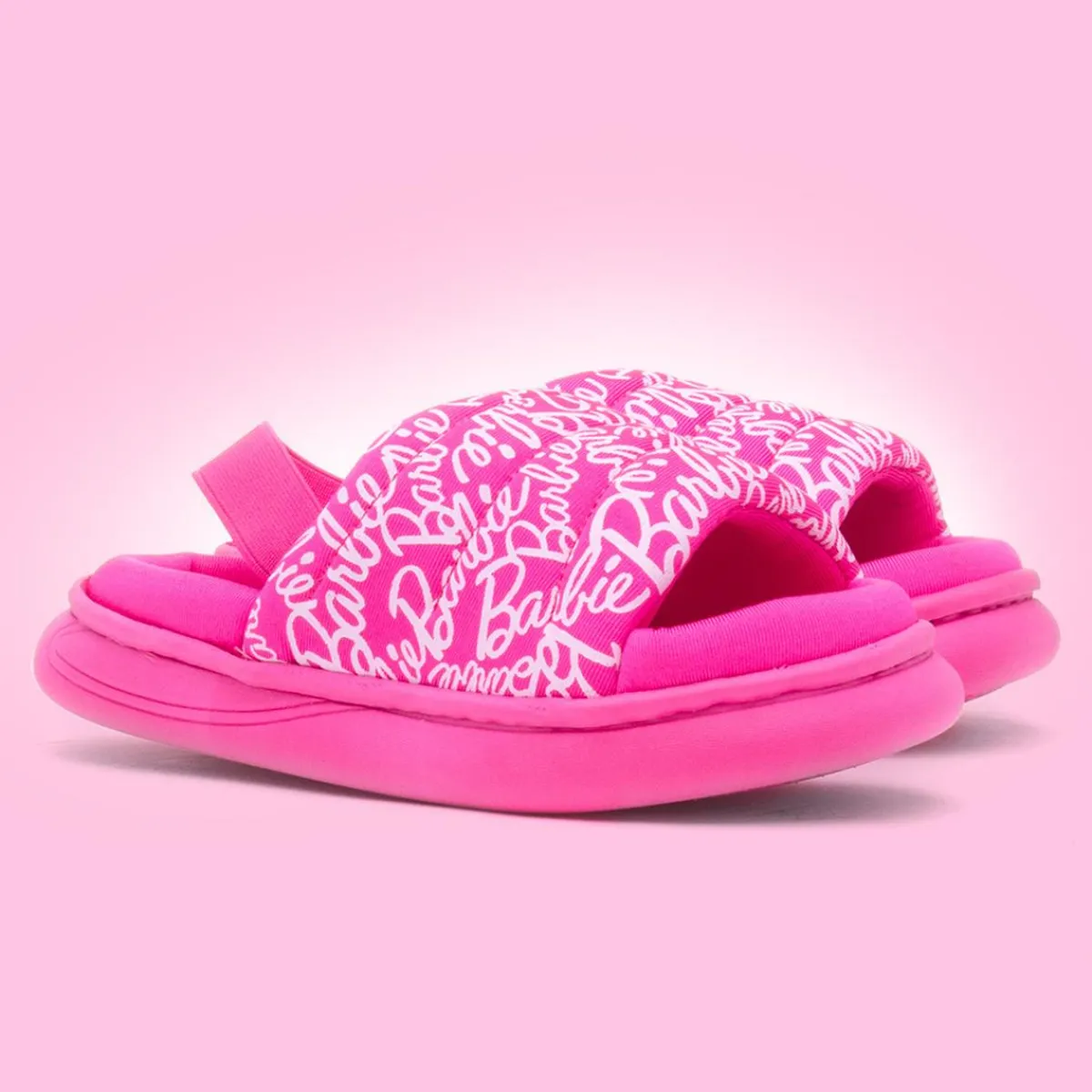 Kids Pink Open Toe Mule Slipper*Barbie Clearance