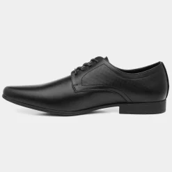 Basil Mens Black Flat Lace Up Shoe*Beckett Outlet