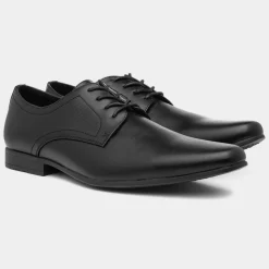 Basil Mens Black Flat Lace Up Shoe*Beckett Outlet