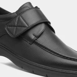 Emile Mens Black Easy Fasten Shoe*Beckett Clearance