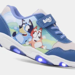 Kids Blue Easy Fasten Light Up Trainers*Bluey Clearance