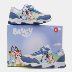Kids Blue Easy Fasten Light Up Trainers*Bluey Clearance