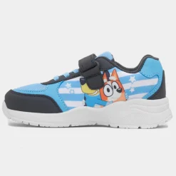 Stripe Kids Blue Easy Fasten Trainer*Bluey Clearance