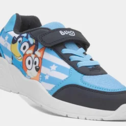 Stripe Kids Blue Easy Fasten Trainer*Bluey Clearance