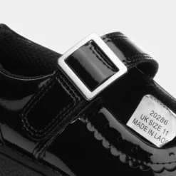 Avon Girls Black Easy Fasten Shoe*Buckle My Shoe Clearance