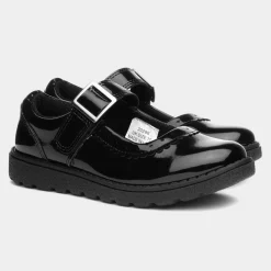 Avon Girls Black Easy Fasten Shoe*Buckle My Shoe Clearance