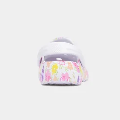 Cannock Girls White Flower Print EVA Clog*shoezone Discount