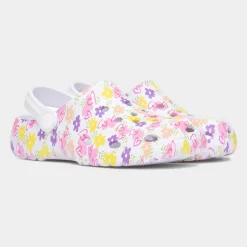 Cannock Girls White Flower Print EVA Clog*shoezone Discount