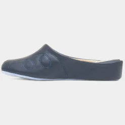 Mahon Womens Navy Mule Leather Slipper*Cincasa New