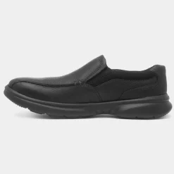 Bradley Step Back Mens Black Leather Shoe*Clarks Discount