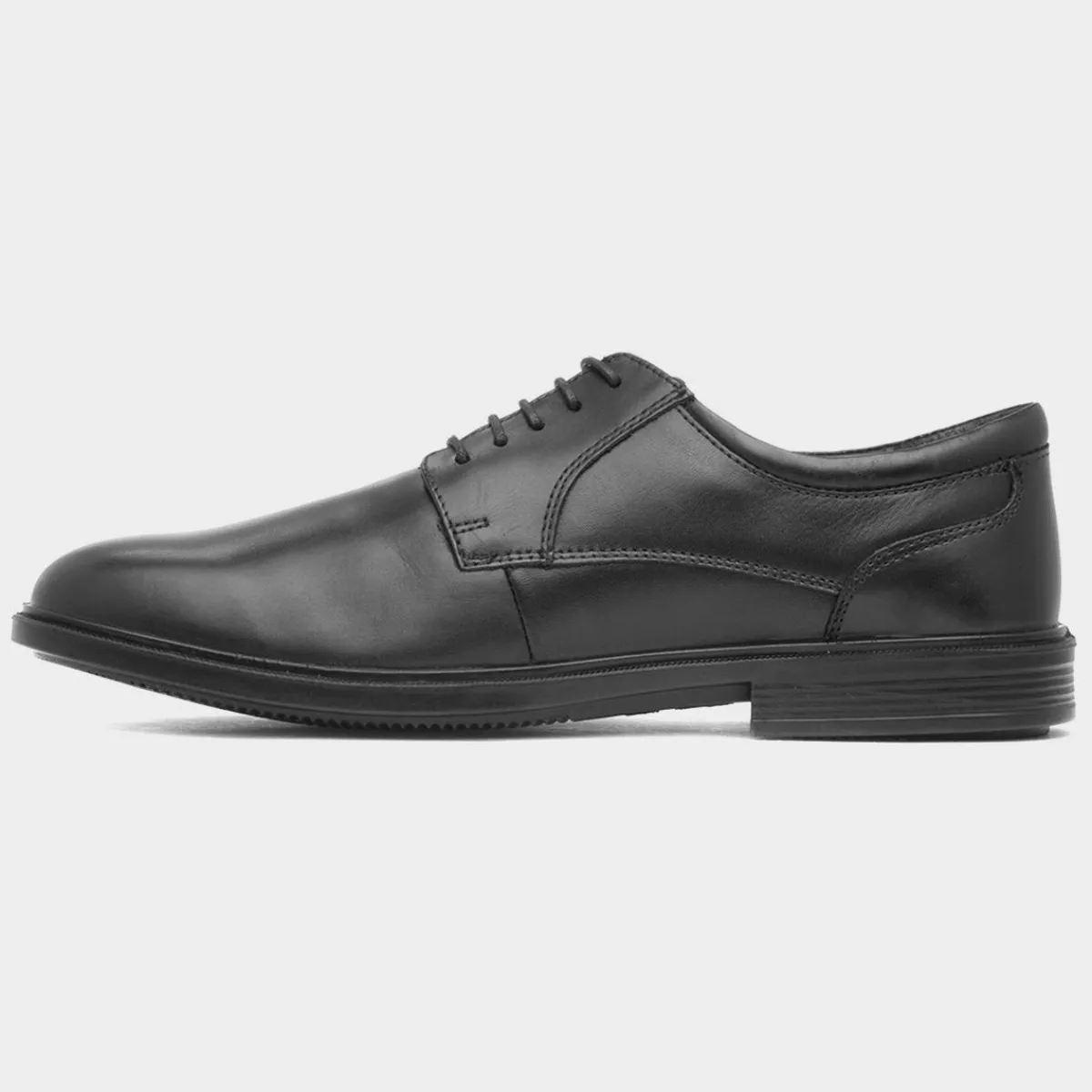 Dayton Mens Black Leather Shoe*Comfy Steps Best