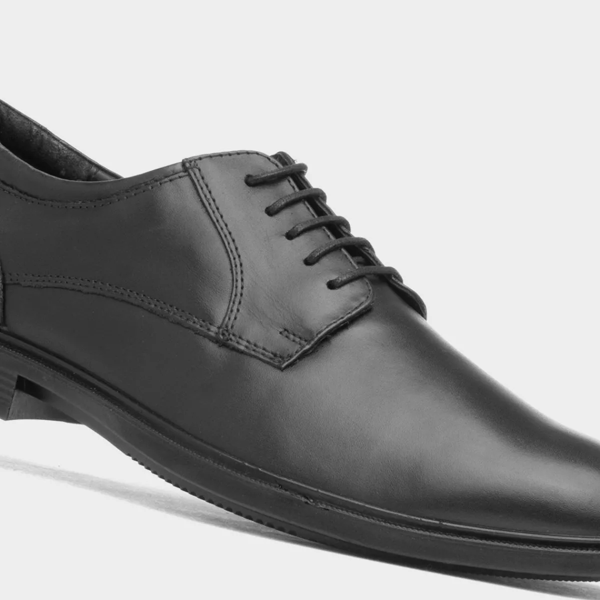 Dayton Mens Black Leather Shoe*Comfy Steps Best
