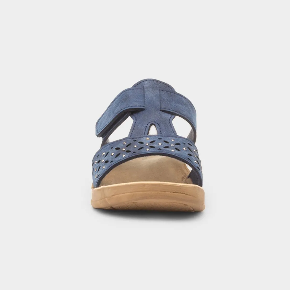 Fethiye Womens Navy Mule Sandal*Comfy Steps Online