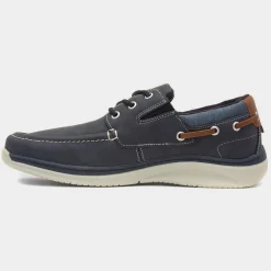 Harlan Mens Navy Boat Shoes*Comfy Steps Clearance