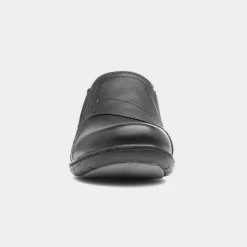 Jemima Womens Black Leather Shoe*Comfy Steps Clearance