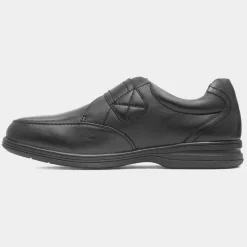 Malcolm Mens Black Leather Shoe*Comfy Steps Fashion