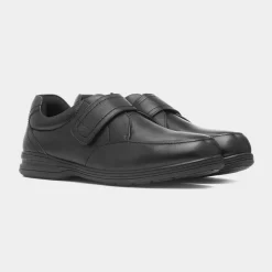 Malcolm Mens Black Leather Shoe*Comfy Steps Fashion