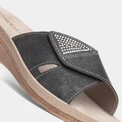 Nice Womens Wedge Mule Sandal*Comfy Steps Best