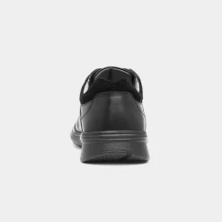 Stewart Mens Leather Black Shoe*Comfy Steps New