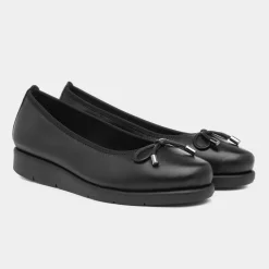 Womens Black Leather Shoe*Comfy Steps Fashion