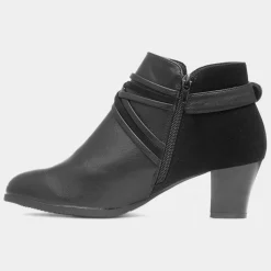 Andrea Womens Black Heeled Boot*Cushion Walk Outlet