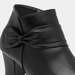 Ava Womens Black Heeled Boot*Cushion Walk Fashion