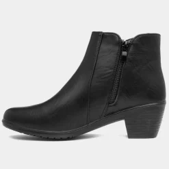Bridget Womens Black Heeled Boot*Cushion Walk Best
