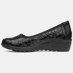 Chicago Womens Black Wedge Shoe*Cushion Walk Online