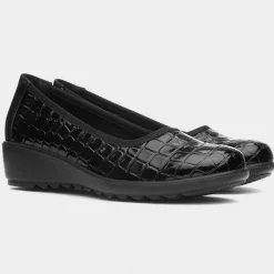 Chicago Womens Black Wedge Shoe*Cushion Walk Online