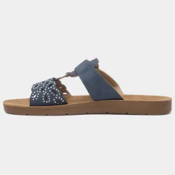 Christina Womens Navy Mule Sandal*Cushion Walk Best