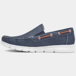 Declan Mens Navy Casual Boat Shoe*Cushion Walk Best