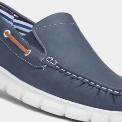 Declan Mens Navy Casual Boat Shoe*Cushion Walk Best