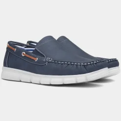 Declan Mens Navy Casual Boat Shoe*Cushion Walk Best