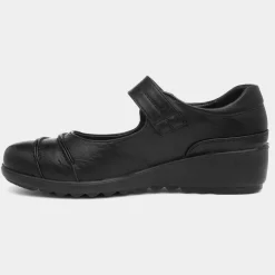 Elinor Womens Black Easy Fasten Shoe*Cushion Walk Discount