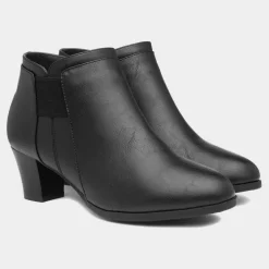 Ivy Women Black Heeled Ankle Boot*Cushion Walk Discount