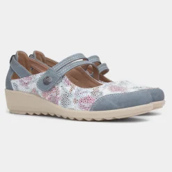 Jane Womens Blue Wedge Shoe*Cushion Walk Best