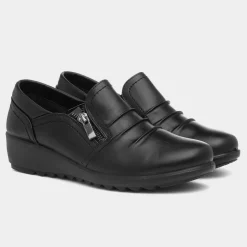Janet Womens Black Shoe*Cushion Walk Discount