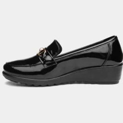 Jodie Womens Black Patent Shoe*Cushion Walk Outlet