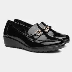 Jodie Womens Black Patent Shoe*Cushion Walk Outlet