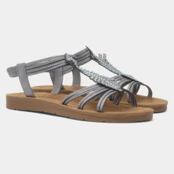 Kourtney Womens Silver Sandal*Cushion Walk New