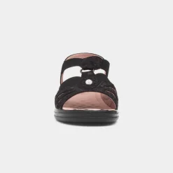 Lacy Womens Black Wedge Sandal*Cushion Walk Sale
