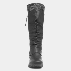 Leah Womens Black High Leg Boots*Cushion Walk Sale