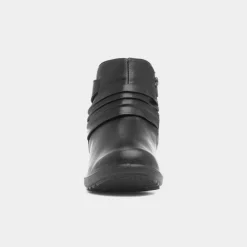 Lima Womens Black Wedge Ankle Boot*Cushion Walk Best