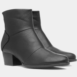 Madrid Womens Black Heeled Boot*Cushion Walk Best
