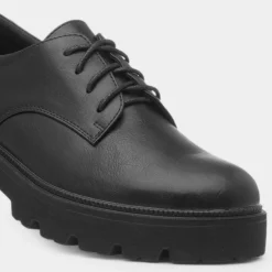 Manila Womens Black Lace Up Shoe*Cushion Walk New