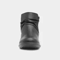 Norma Womens Black Wedge Ankle Boot*Cushion Walk New