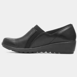 Polly Women's Black Wedge Casual Shoe*Cushion Walk Discount