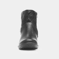 Queenie Womens Black Wedge Ankle Boot*Cushion Walk Outlet