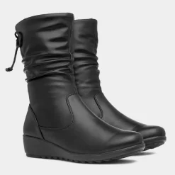 Roosker Black Wedge Boot*Cushion Walk Best